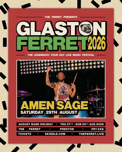 GLASTON FERRET 2026 AMEN SAGE at The Ferret on 29 August 2026 gig poster