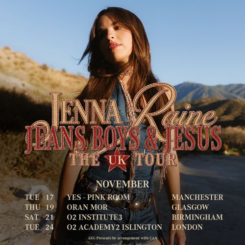 Jenna Raine Jeans, Boys & Jesus The UK Tour Jenna Raine november 2026 tour poster