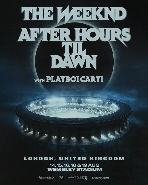 The Weeknd After Hours Til Dawn with Playboi Carti Playboi Carti, The Weeknd august 2026 tour poster
