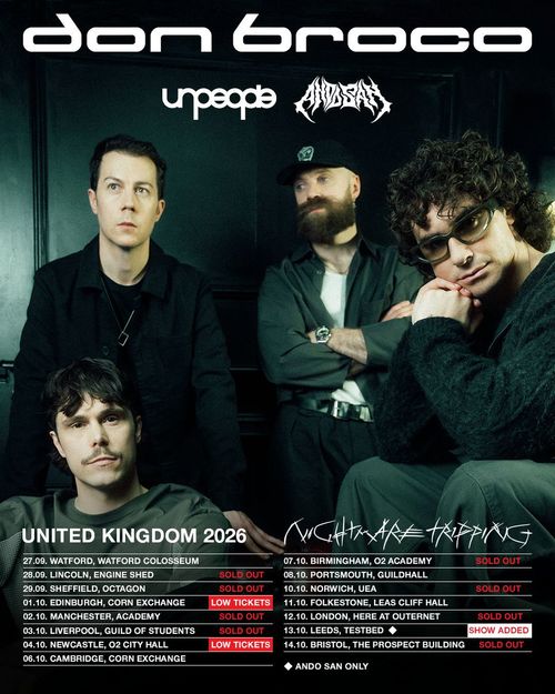 don broco UNITED KINGDOM 2026 NIGHTMARE TRIPPING Don Broco september 2026 to october 2026 tour poster