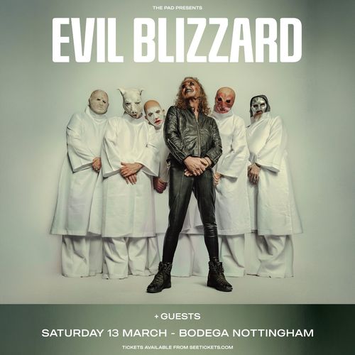 EVIL BLIZZARD at Bodega on 13 March 2026 gig poster