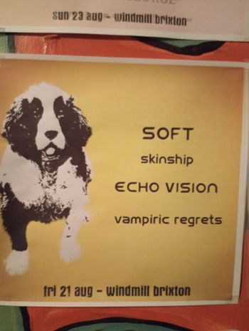 SOFT, skinship, ECHO VISION, vampiric regrets at Windmill Brixton Soft, vampiric regrets, ECHO VISION, skinship at Windmill Brixton on 21 August 2026 gig poster