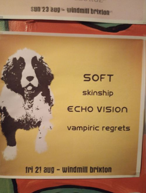 SOFT, skinship, ECHO VISION, vampiric regrets at Windmill Brixton Soft, vampiric regrets, ECHO VISION, skinship at Windmill Brixton on 21 August 2026 gig poster