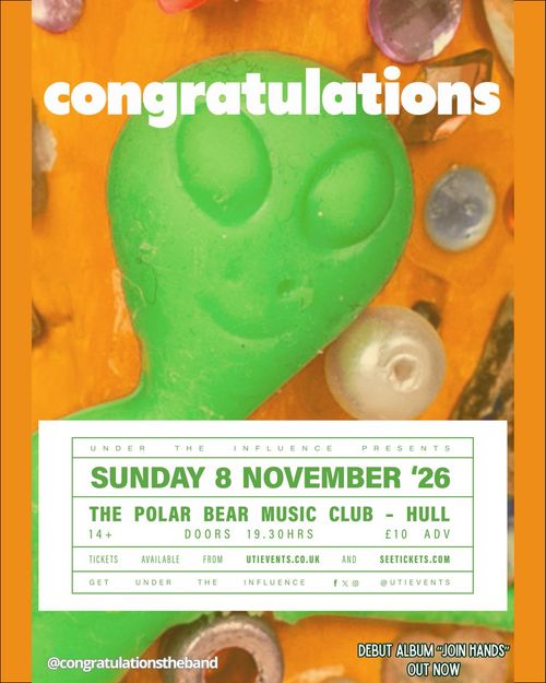 congratulations at THE POLAR BEAR MUSIC CLUB on 8 November 2026 gig poster