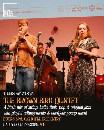 THE BROWN BIRD QUINTET at VWX on 20 August 2026 gig poster