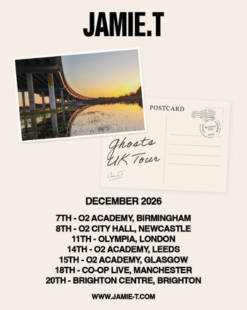 JAMIE.T Ghosts UK Tour Jamie T at Brighton Centre on 20 December 2026 gig poster
