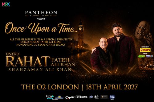 Once Upon a Time... SHAHZAMAN ALI KHAN, USTAD RAHAT FATEH ALI KHAN at THE O2 on 18 April 2027 gig poster