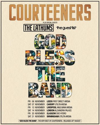 COURTEENERS GOD BLESS THE BAND The Lathums, Courteeners, The Guest List november 2026 tour poster