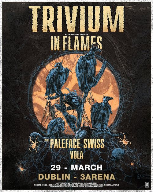 TRIVIUM with special guests IN FLAMES Trivium, Paleface Swiss, VOLA, In Flames at 3ARENA on 29 March 2026 gig poster