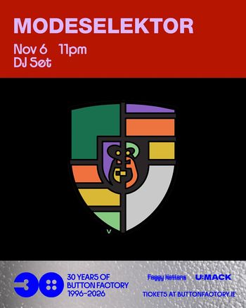 MODESELEKTOR at Button Factory on 6 November 2026 gig poster
