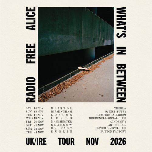 Radio Free Alice - What's In Between UK/IRE Tour Nov 2026 Radio Free Alice november 2026 tour poster