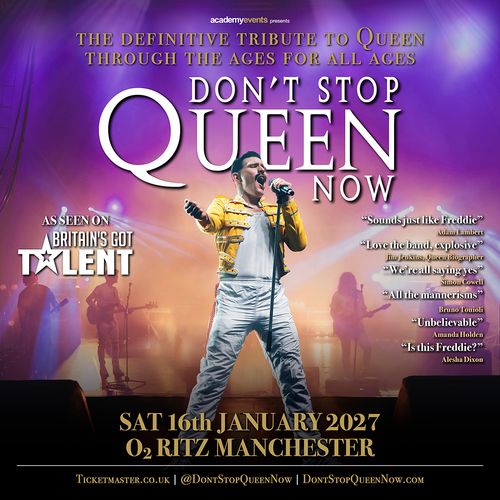 DON'T STOP QUEEN NOW at O2 RITZ on 16 January 2027 gig poster