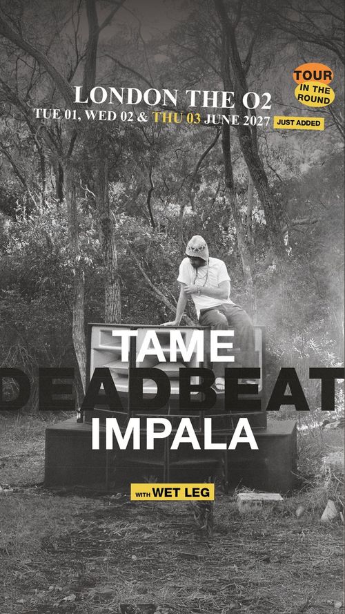 Tame Impala with Wet Leg - Tour In The Round Wet Leg, Tame Impala june 2027 tour poster