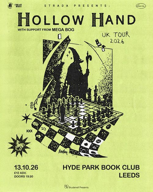 Hollow Hand UK Tour 2026 Hollow Hand, Mega Bog at Hyde Park Book Club on 13 October 2026 gig poster