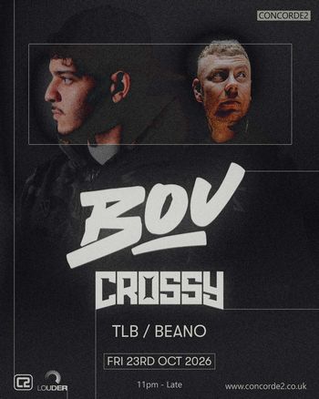 BOV CROSSY BOV, Crossy at Concorde2 on 23 October 2026 gig poster