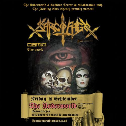 Arsafes Damn at The Underworld on 18 September 2026 gig poster
