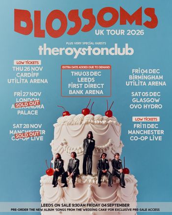 BLOSSOMS UK TOUR 2026 Blossoms, theroystonclub november 2026 to december 2026 tour poster