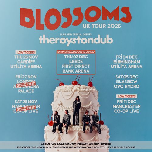 BLOSSOMS UK TOUR 2026 Blossoms, theroystonclub november 2026 to december 2026 tour poster