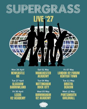 Supergrass Live '27 Supergrass at Barrowland on 27 April 2027 gig poster