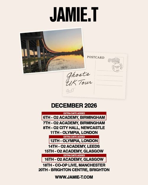 JAMIE.T Ghosts UK Tour Jamie T december 2026 tour poster