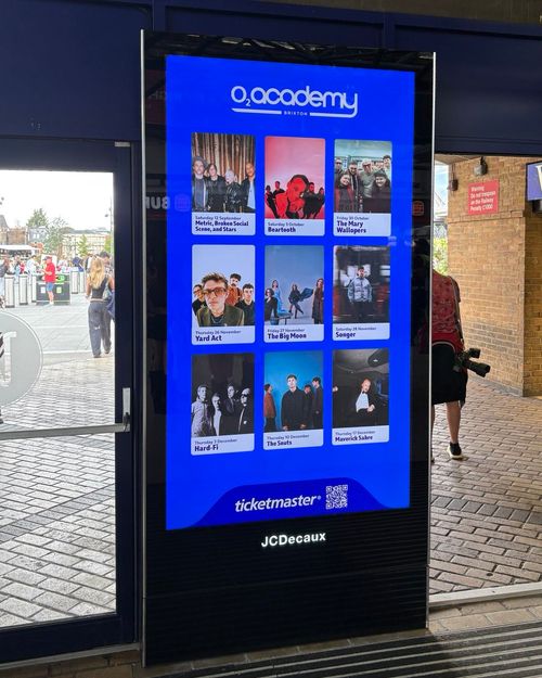 O2 Academy Brixton Live Music Events Songer, Yard Act, Beartooth, Maverick Sabre, The Snuts, The Mary Wallopers, The Big Moon, Metric, Broken Social Scene and Stars, Hard‐Fi september 2026 to december 2026 tour poster