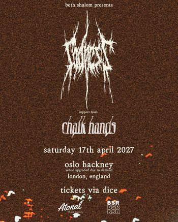 STOMACH support from chalk hands Chalk Hands, Stomach at oslo hackney on 17 April 2027 gig poster