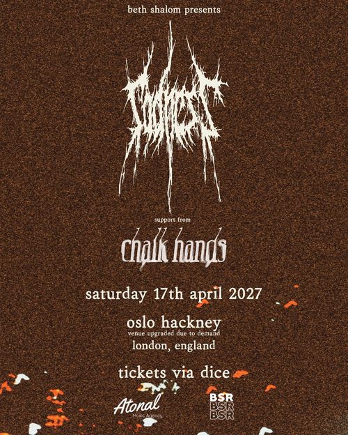 STOMACH support from chalk hands Chalk Hands, Stomach at oslo hackney on 17 April 2027 gig poster