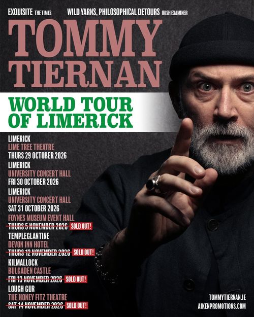 Tommy Tiernan World Tour of Limerick Tommy Tiernan october 2026 to november 2026 tour poster