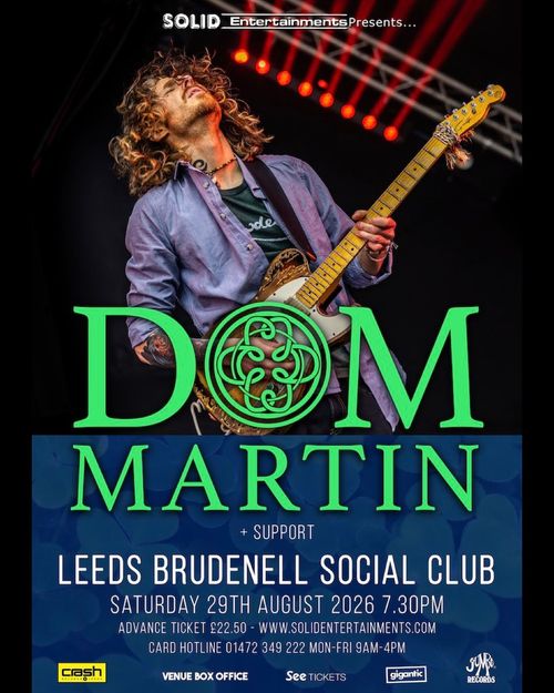Dom Martin at Brudenell Social Club on 29 August 2026 gig poster