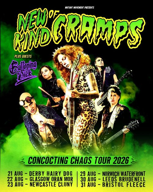 New Kind of Cramps - Concocting Chaos Tour 2026 Galleping Dick, New Kind Of Cramps august 2026 tour poster