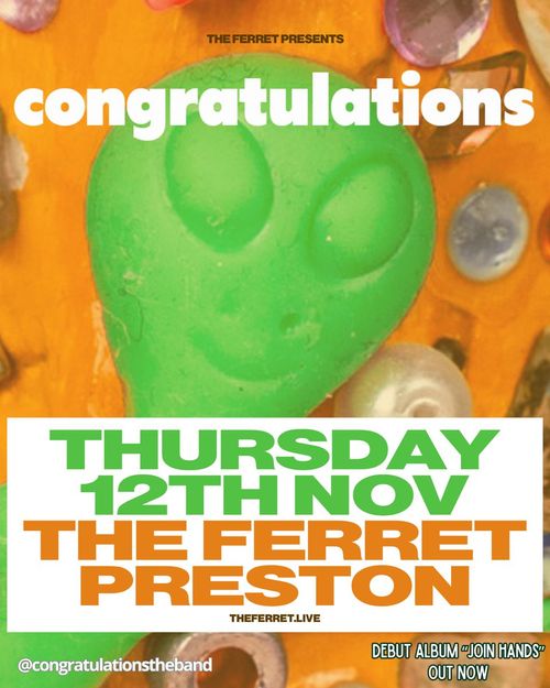 congratulations at The Ferret on 12 November 2026 gig poster
