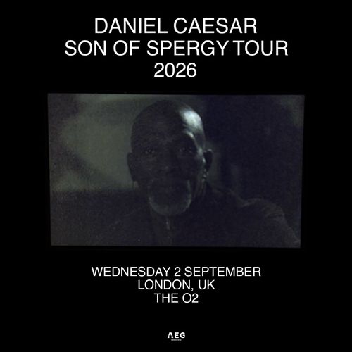 DANIEL CAESAR SON OF SPERGY TOUR 2026 Daniel Caesar august 2026 to september 2026 tour poster