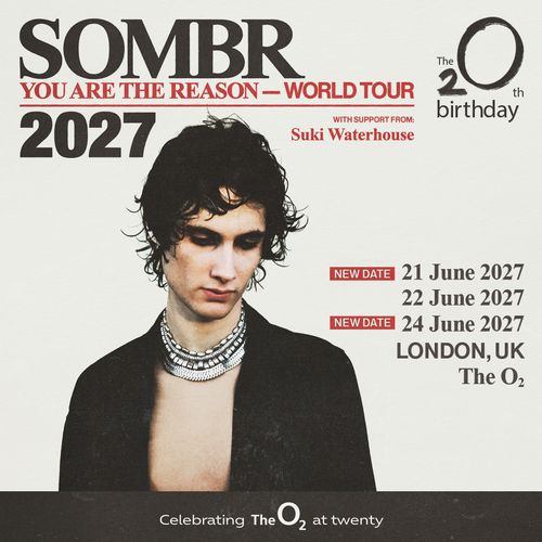 SOMBR - You Are The Reason - World Tour 2027 Suki Waterhouse, sombr june 2027 tour poster