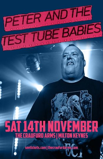 PETER AND THE TEST TUBE BABIES at THE CRAUFURD ARMS on 14 November 2026 gig poster