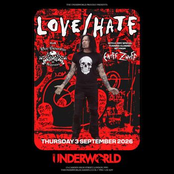 LOVE/HATE Enuff Z'Nuff at The Underworld on 3 September 2026 gig poster