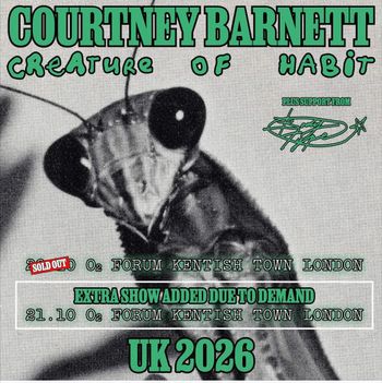 COURTNEY BARNETT CREATURE OF HABIT UK 2026 Courtney Barnett, Body Type october 2026 tour poster