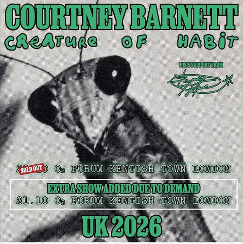 COURTNEY BARNETT CREATURE OF HABIT UK 2026 Courtney Barnett, Body Type october 2026 tour poster