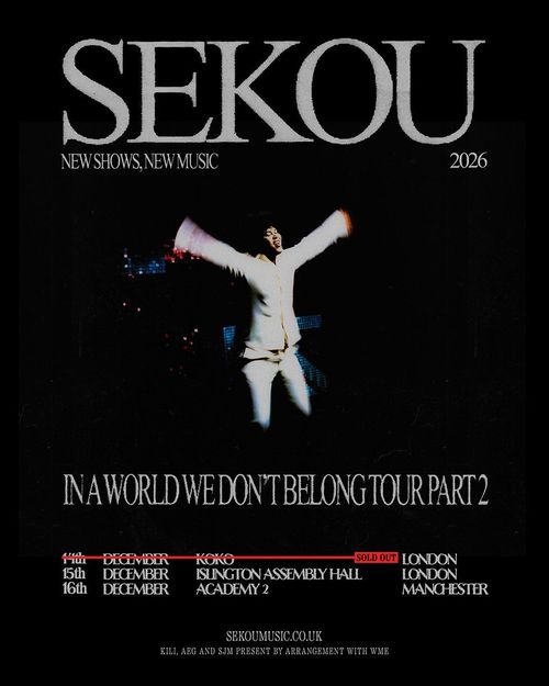 SEKOU - In A World We Don't Belong Tour Part 2 Sekou december 2026 tour poster