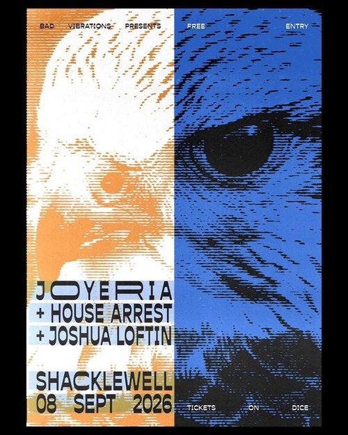 JOYERIA + HOUSE ARREST + JOSHUA LOFTIN House Arrest, Joyeria, JOSHUA LOFTIN at SHACKLEWELL on 8 September 2026 gig poster