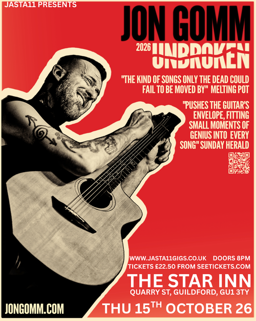 Jon Gomm at The Star Inn on 15 October 2026 gig poster
