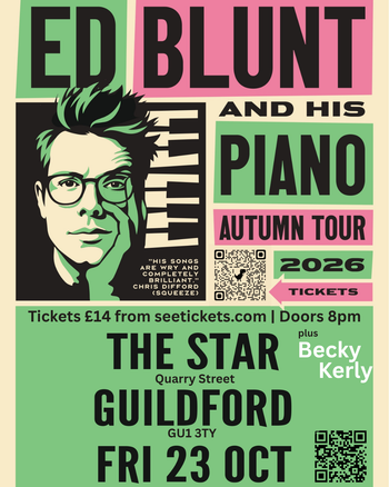 ED BLUNT and his PIANO AUTUMN TOUR Ed Blunt, Becky Kerly at The Star on 23 October 2026 gig poster