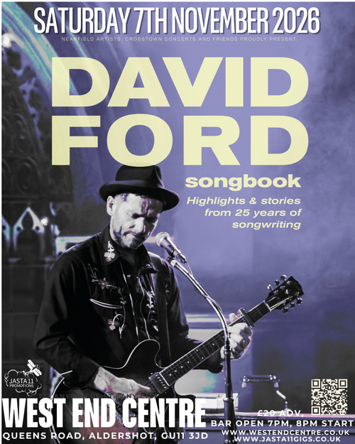 David Ford at West End Centre on 7 November 2026 gig poster