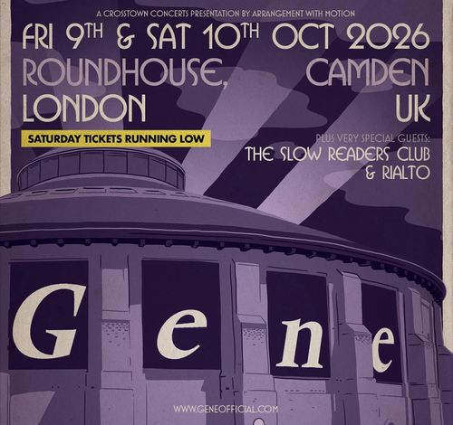 Gene The Slow Readers Club, Rialto october 2026 tour poster
