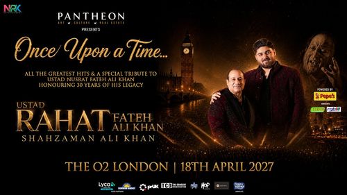 Once Upon a Time... SHAHZAMAN ALI KHAN, USTAD RAHAT FATEH ALI KHAN at THE O2 on 18 April 2027 gig poster