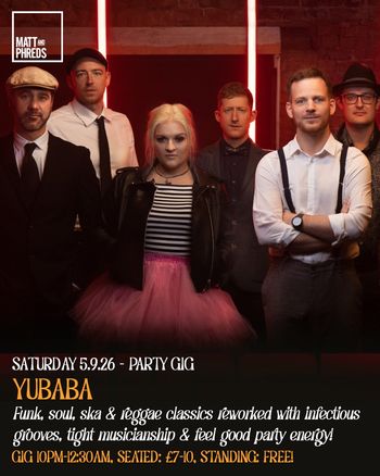 YUBABA at Matt and Phreds on 5 September 2026 gig poster