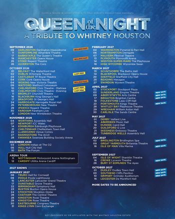 QUEEN of the NIGHT - A TRIBUTE TO WHITNEY HOUSTON Queen of the Night at Kings Theatre on 23 April 2027 gig poster