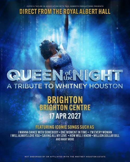 QUEEN of the NIGHT - A TRIBUTE TO WHITNEY HOUSTON Queen of the Night september 2026 to october 2027 tour poster