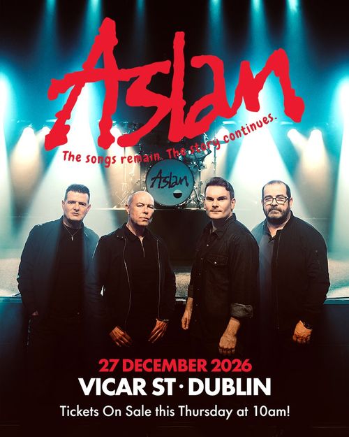 Aslan at Vicar St on 27 December 2026 gig poster