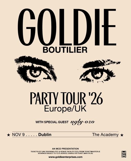 GOLDIE BOUTILIER PARTY TOUR '26 Goldie Boutilier, Ugly Ozo at The Academy on 9 November 2026 gig poster