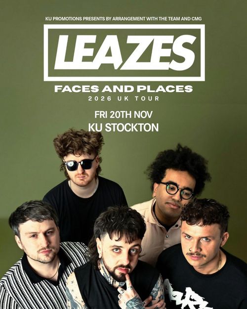 LEAZES FACES AND PLACES 2026 UK TOUR Leazes november 2026 tour poster